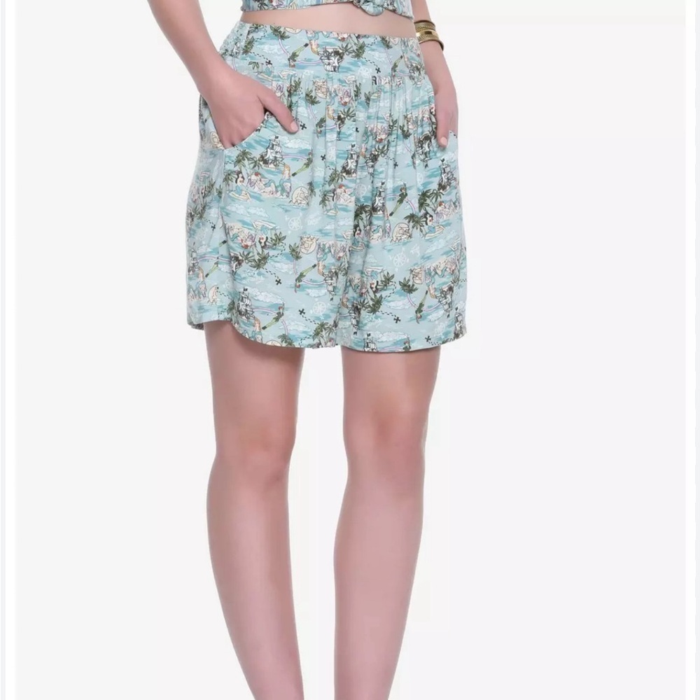 Her Universe Disney Peter Pan Mermaid Lagoon Retro Challis High Waisted Shorts